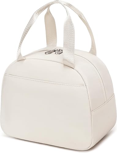 Miniatura 2 de abshoo Bolsa de almuerzo reutilizable para mujeres y niñas, bolsa de almuerzo aislada para adultos, para el trabajo, picnic y viajes (beige)