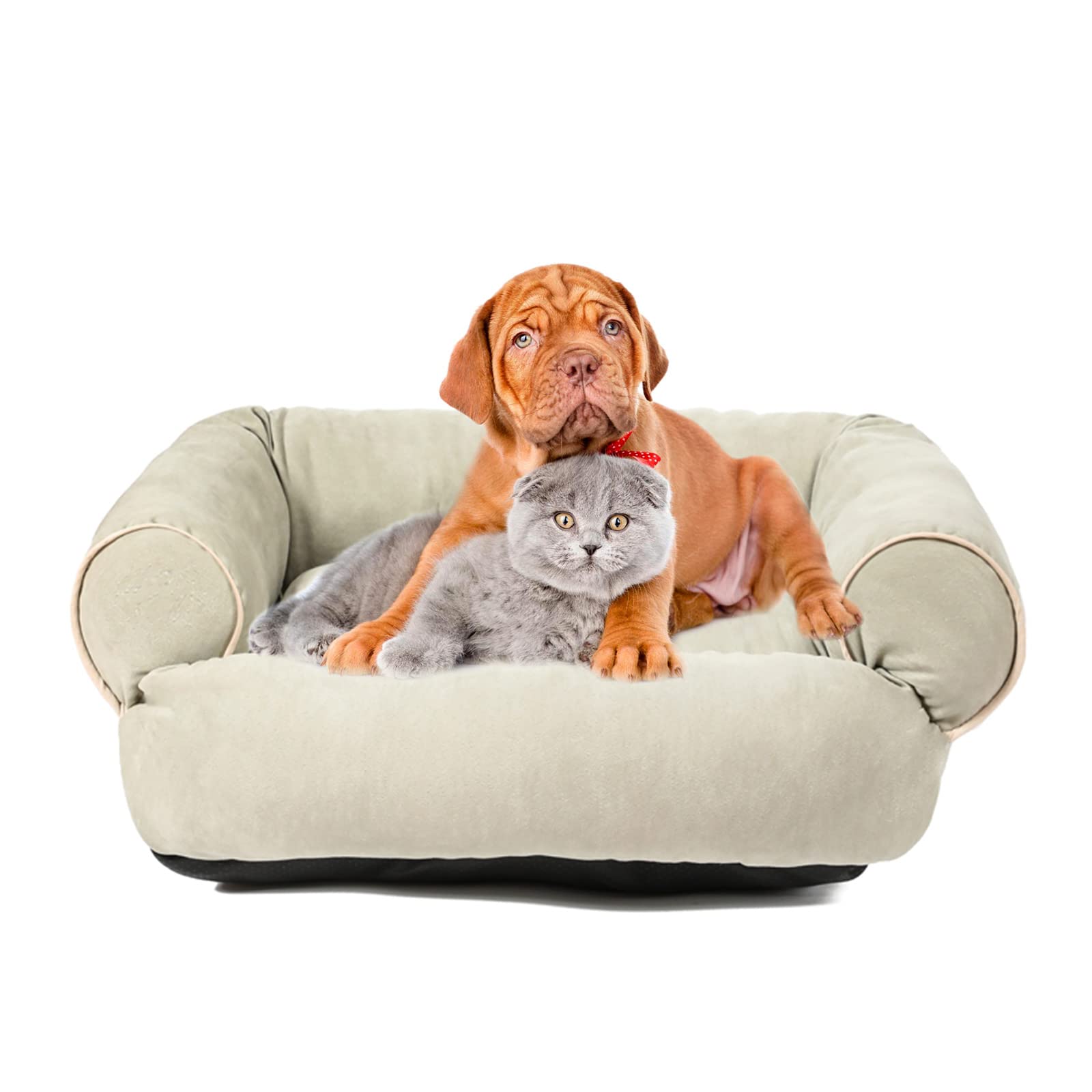 PETCUTE Ortopédica Cama Gato y Perros Pequeños,Lavable Cama para Mascotas de Espuma Viscoelástica,Super Cómoda Sofá Cama para Perros y Gatos con Fondo Antideslizante,Cama Perros Cojín Perros