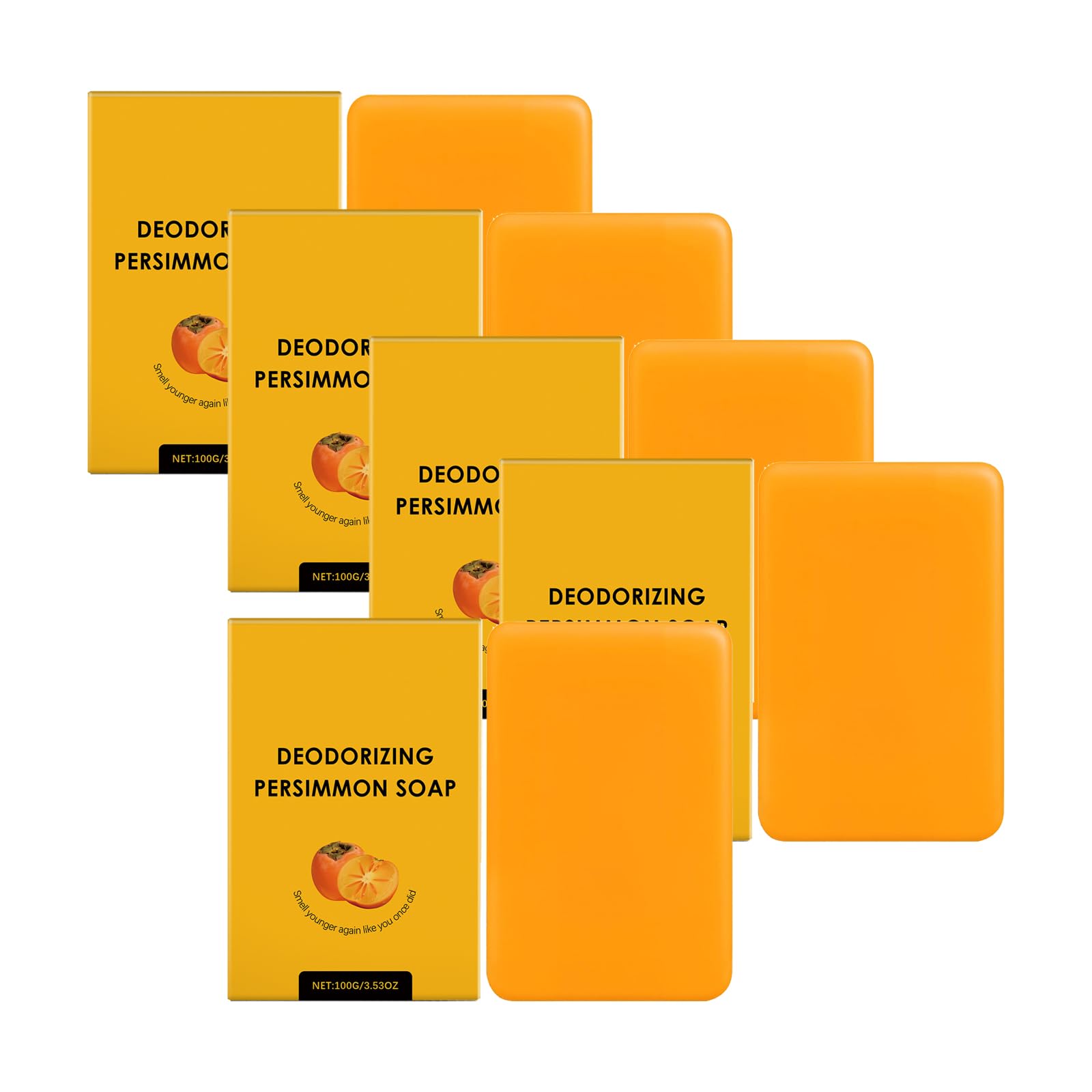 Persimmon mydło dla osób starszych, do kontroli zapachu i zapachu ciała – naturalne mydło dezodoryzujące, delikatne, nawilżające mydło do czyszczenia twarzy i ciała (5)