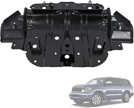 Engine Skid Plate Splash Shield Guard Compatible with Toyota Tundra 2007-2019 Sequoia 2008-2022 Front Lower Radiator Support Cover Replace 51410-0C010 514100C010 TO1228243