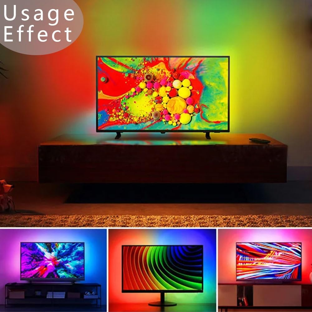 Tira de luz LED for TV con puerto HDMI, luz de juego rgbled, tira de luz de fondo LED for monitor de control de aplicaciones, tira de luz LED inteligente for la misma pantalla de hasta 90 pulgadas