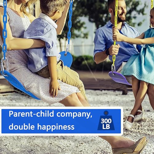 Image of Flexible Swing Seat Set For Kids /Adults Outdoor Park Garden Tree Backyard With Meter Plastic Coated Chain, Weight Support Upto 150kg, (1.5 Meter, Blue) ,4 Cm