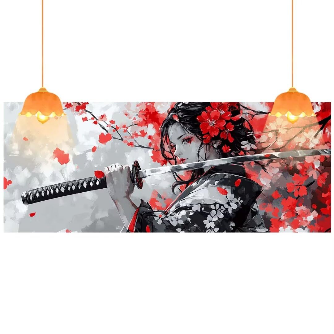 Diamond Painting Japanischer Stil Diamant Painting Bilder Erwachsene,Dame Diamond Painting Eckige Steine,DIY 5D Diamond Art Basteln Diamant Kunst Malerei Stickerei Set,Deko Wohnzimmer 120x60 cm fa400