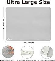 Vista 2 de Sapid Hoja de silicona extra grande para manualidades de 23.6 x 31.4 pulgadas, alfombrillas de silicona gruesa para fundición de joyas, alfombrilla