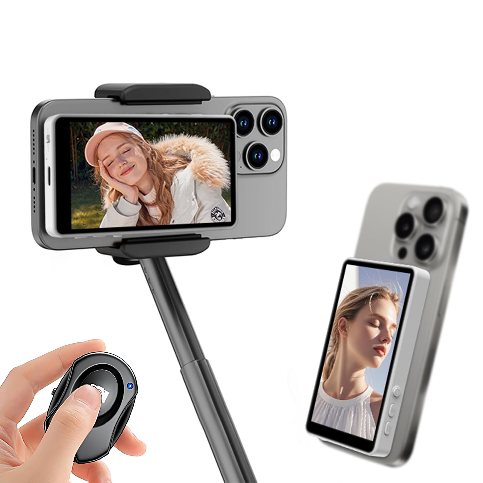 Monitor Selfie Schermo Monitor Selfie Magnetico Per Streaming Live | Smartphone per Vlogging Fotografia con Assenza di Ritardo per Casa Viaggio Escursioni