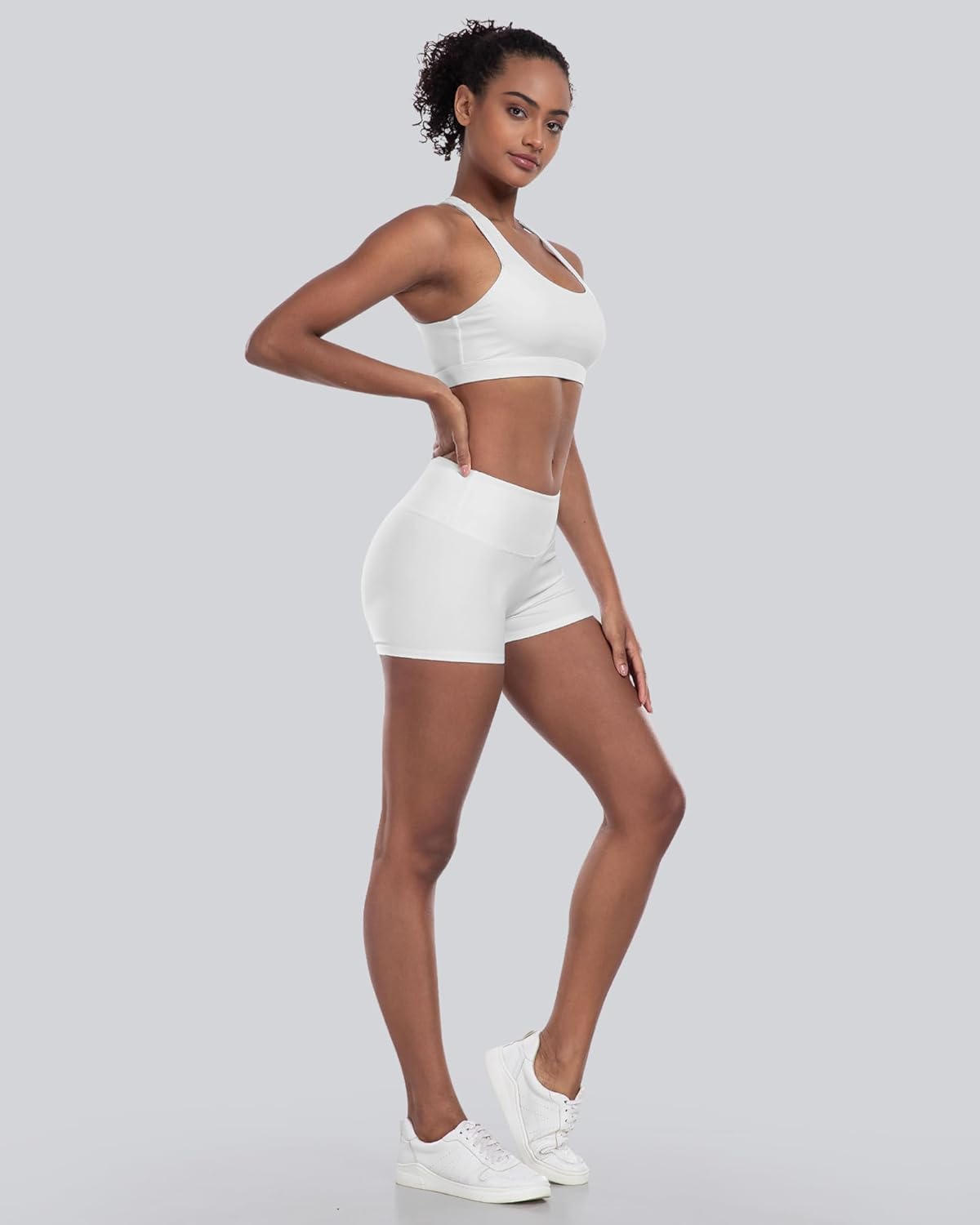 CHRLEISURE High Waisted Spandex Biker Shorts, Workout Booty Soft Yoga Shorts for Women - Image 4