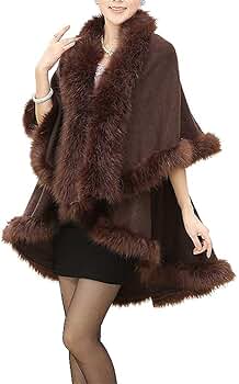 毛皮 ポンチョ　ケープコート　リアルファー　ゆったり Amazon | [JINPIN] レディース ケープ コート ファーケープ フェイク