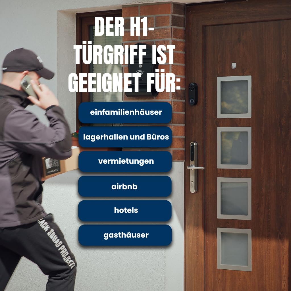Elektronisches Türschloss SMART Lock Doorknob - 72 mm | 5 Entsperrmethoden: Smartphone, Fingerabdruck, PIN, RFID, Schlüssel; Fernsteuerung per Tuya-App von überall möglich