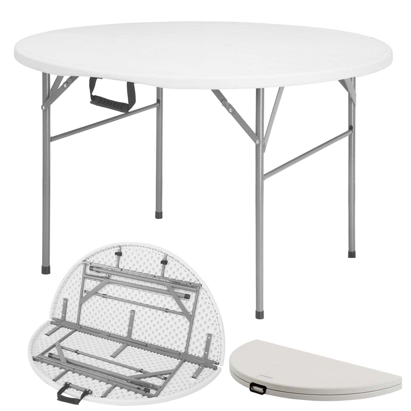 Floordirekt- Gartentisch Klappbar Kunststoff 120x74 cm - Buffettisch mit Tragegriff - Klapptisch für Garten Terrasse und Balkon - Campingtisch 6 Personen (Shiga)
