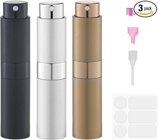 Perfume Atomizer Travel Bottle Refillable: Cologne Sprayer Portable for Men - Mini Spray Empty for Refill - 8ml Small Size Brown