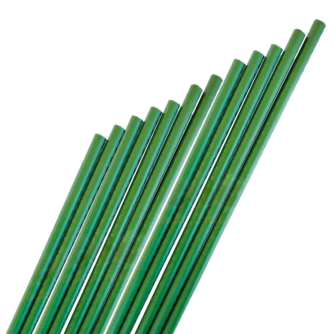 Tradineur - Pack de 24 tutores de Acero plastificado para Plantas de Ø 1,60 x 180 cm, Ideal para el Cuidado del jardín. Varillas para el Cuidado de Plantas y arboles (Color Verde)