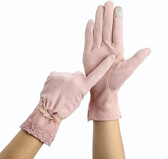 Amazon Co Jp 手袋 レディース 五本指 紫外線防止 薄手 柔らかい グローブ タッチパ対応 春夏 ファッション