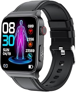 Decsix Relógio inteligente com fones de ouvido, relógio de fitness redondo à prova d'água, relógio Bluetooth de 1,28 polegadas com passo, calorias, monitor de sono, monitor de pressão arterial de frequência cardíaca para iOS e Android