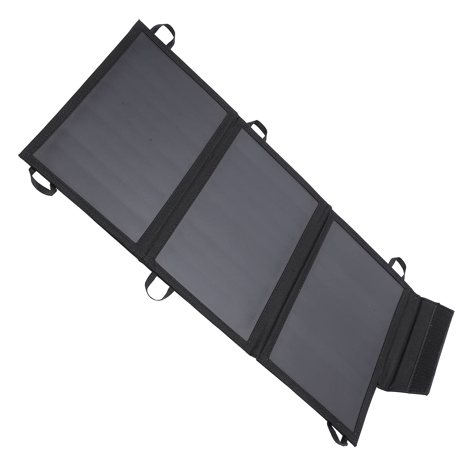 Caricabatterie Solare Portatile Doppio USB da 15 W per Telefoni e Tablet, Design Ad Angolo Regolabile per il Miglior Effetto Solare, Uso Esterno, Tela e Materiale PVC