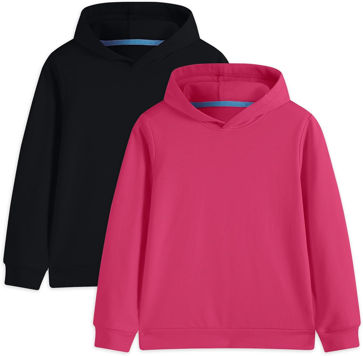 2 Pack Cotton Kids Hoodies Light Weight Sweatshirts (Thin) Boys Girls Fall Spring Long Sleeve Pullover Toddlers Tops