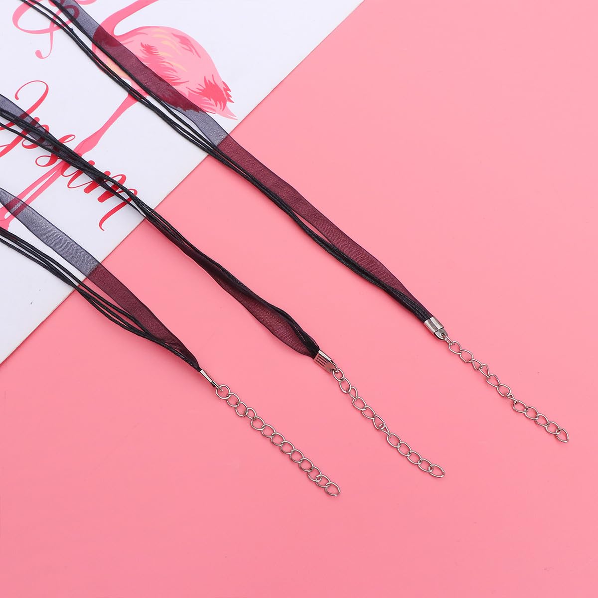 Zerodeko 100 Pezzi Cordino per Collane in Filato Nero con Moschettone Regolabile, Flessibile e Resistente, Accessori per Progetti di Gioielli Fai da Te