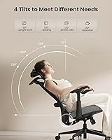Vista 6 de ProtoArc Silla ergonómica de oficina – EC200 Silla de escritorio de malla con respaldo alto para computadora con soporte lumbar, reposacabezas