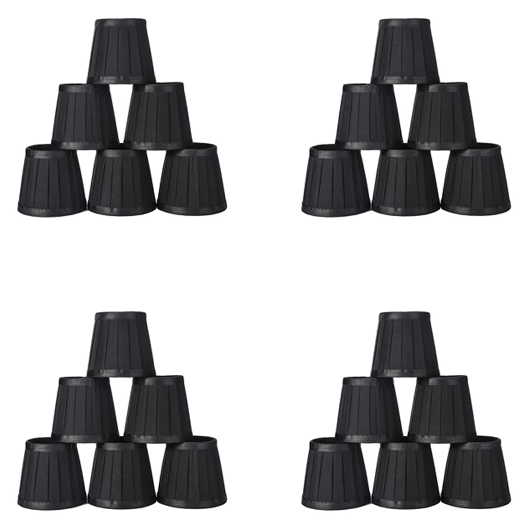 Hndhbfgrt Black Clip On Lampshades Candle Chandelier Lampshades For Ceiling Pendant Light Table Lamp Floor Light 24 Pcs