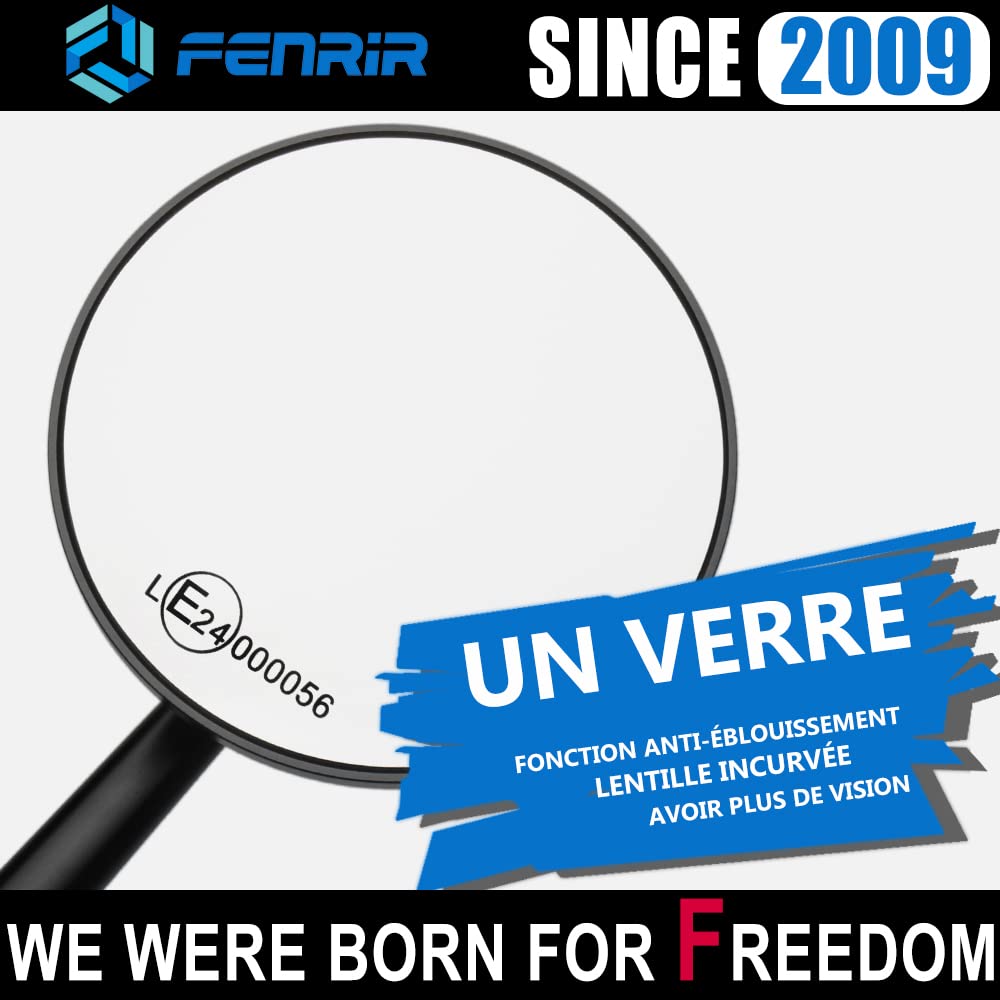 FENRIR Homologué Noir CNC Retroviseur Moto Pour XSR125 XSR700 XSR900 Z650RS Z900RS CB300R CB650R CB1000R SV650 Scrambler Monster RNINET R12NINET R12 V7 V9 Trident660 Leoncino Svartpilen Vitpilen Rebel