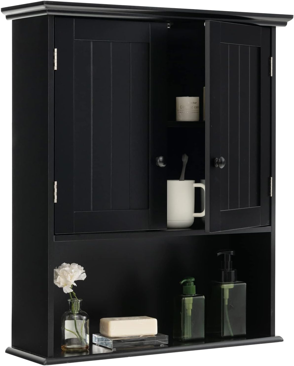 Wyndham Collection Avery Wall-Mounted Bathroom Storage Cabinet in Dark ...