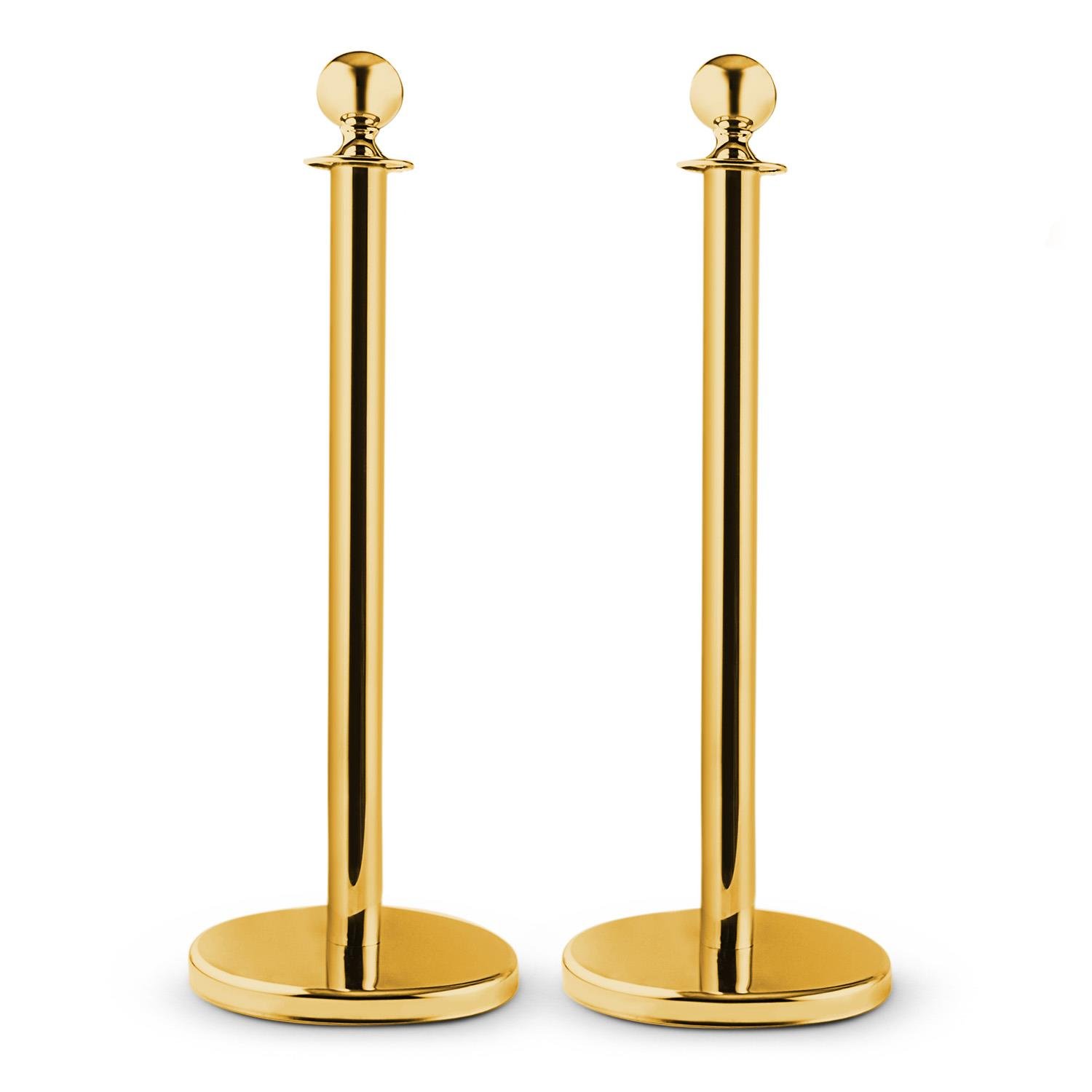 oneConcept Golden Gate - Transenna, Transenna Eliminacode, 2 Paletti, 1 Cordone di Bloccaggio, Stabile, Resistente Alle Intemperie, Espandibile, Oro/Rosso