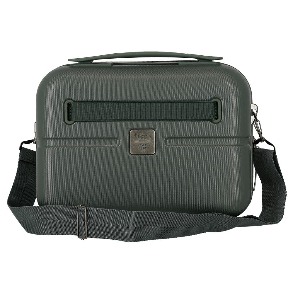 Pepe Jeans Accent Neceser Adaptable con Bandolera Verde 29x21x15 cms Rígido ABS 9,14L 0,84 kgs