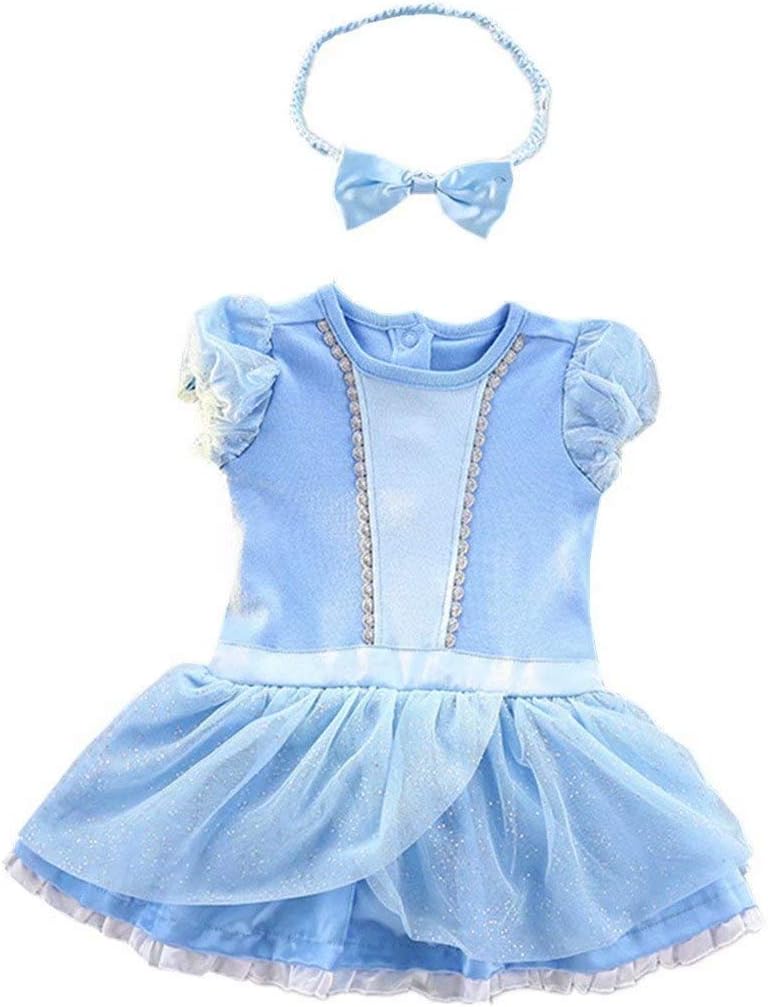 Princess Costumes Bodysuit Outfit for Baby Infant Romper Jumpsuit with Headband