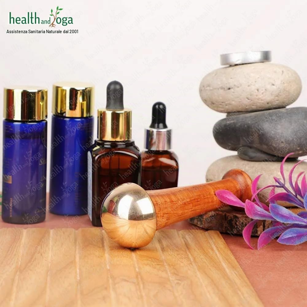 HealthandYoga(TM) - Massaggiatore Kansa per viso e piedi, benefici ayurvedici del bronzo, ripristina la lucentezza attraverso la disintossicazione