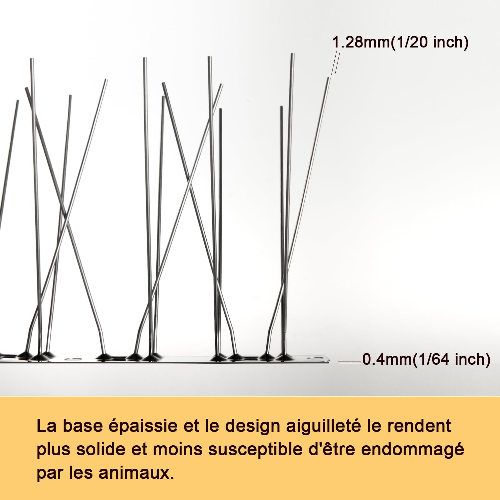OFFO pic Anti Pigeon (5,2m), pré-assemblées pour toits et fenêtres, Piques Anti-Oiseaux durables Contre Corbeau, Mouette et Petit Oiseau, Ensemble de Pointes Anti-Oiseaux en Argent Brillant