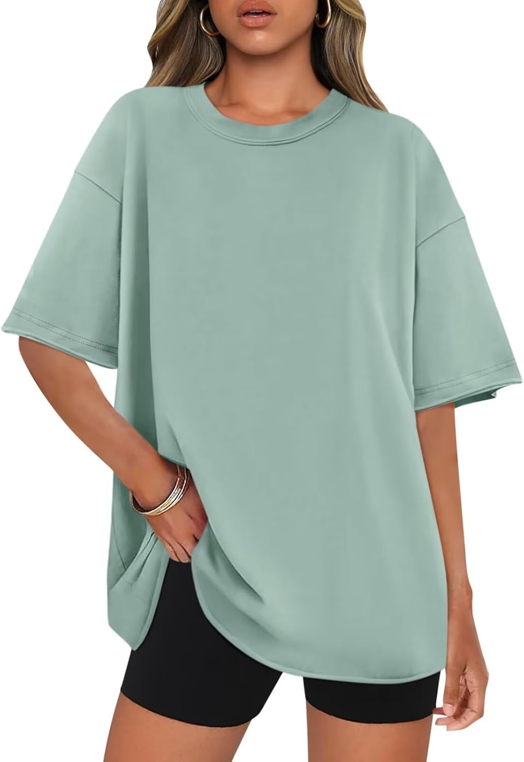 Haut Col V Ample T-shirt Femme Col V Manches Courtes - Coupe Ample Légère - Sport Quotidien Décontracté T-shirt Col V Coupe Ample Confort