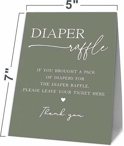 Miniatura 3 de Juegos de baby shower, 1 letrero de pie para rifas de pañales con 50 boletos para rifas de pañales, decoraciones y suministros para fiesta de baby