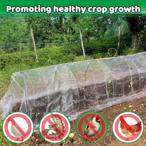 Mosquito Netting,10 × 50 Ft Mosquito Mesh Screen for Patio,Fly Insect Bird Net Barrier Garden Mesh Netting for Protect Vegetables Fruits from Birds Bugs,White