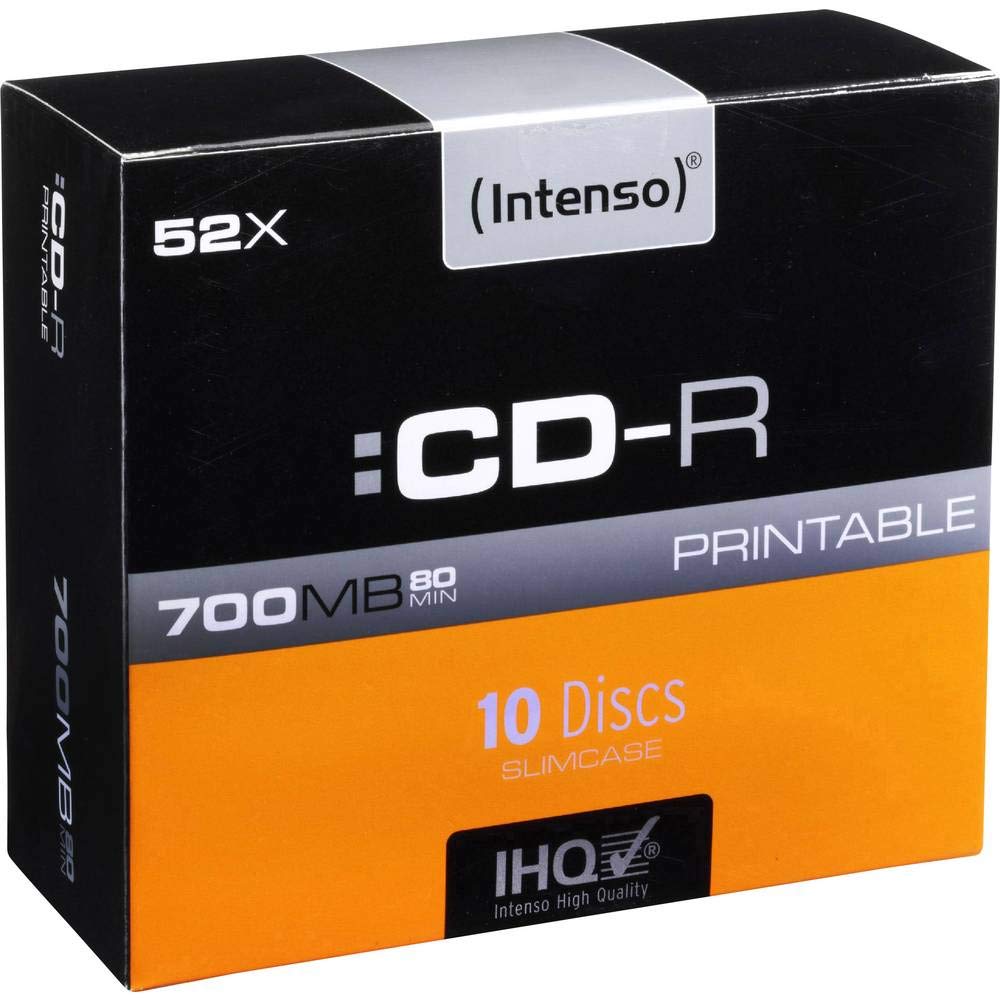 Intenso 1801622 CD-R 80 Virgen 700 MB 10 pc(s) slimcase Imprimible