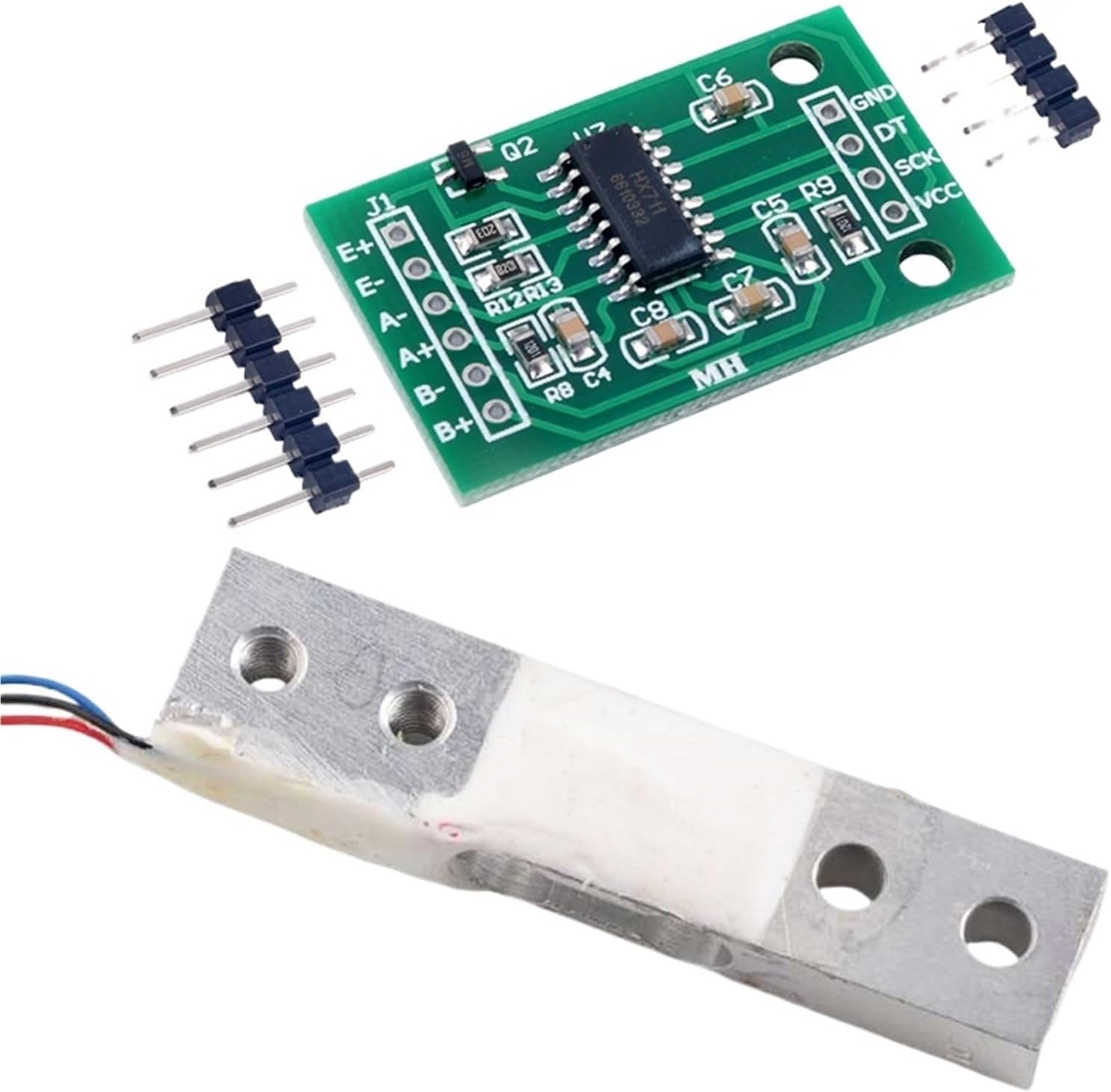 1pc Load Cell 300g 500g Module Weight Sensor Electronic Scale Aluminum Alloy Weighing Pressure Sensor(500g and hx711)