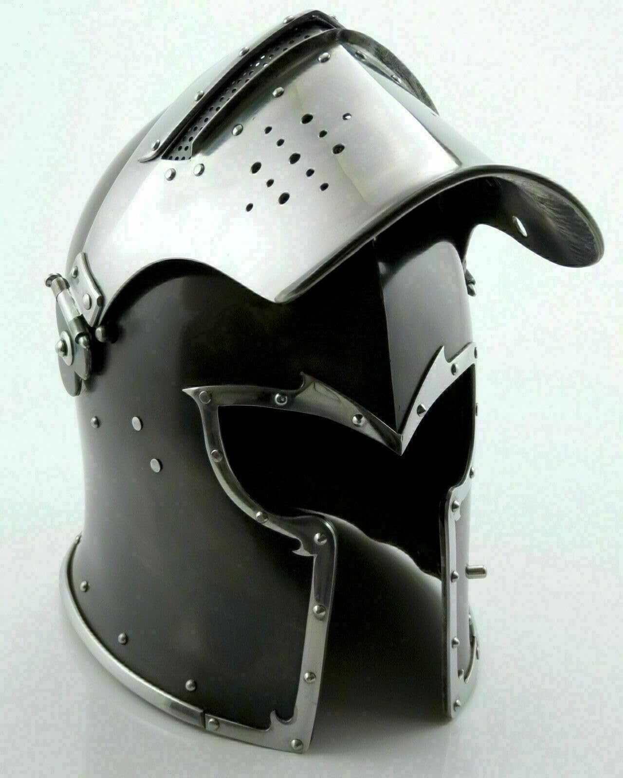 Medieval Barbuta Viking Battle Knight Helmet | Black Medieval Helmet