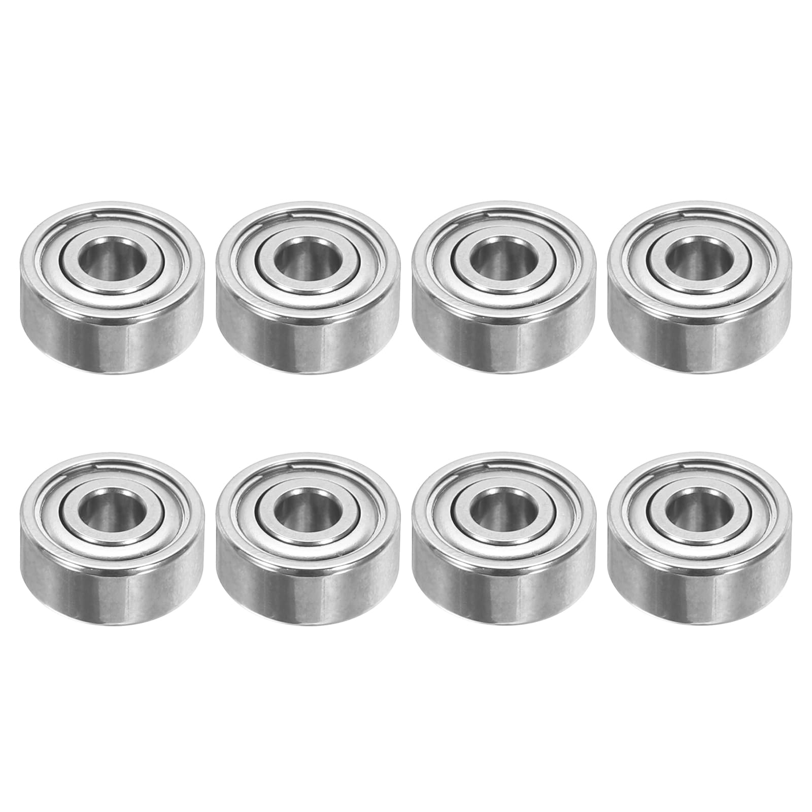 uxcell 8pcs R2ZZ Deep Groove Ball Bearings 1/8" ID x 3/8" OD x 5/32" Height P6/ABEC-3 Miniature Bearings Double Steel Shielded Chrome Steel Z2 Bearing