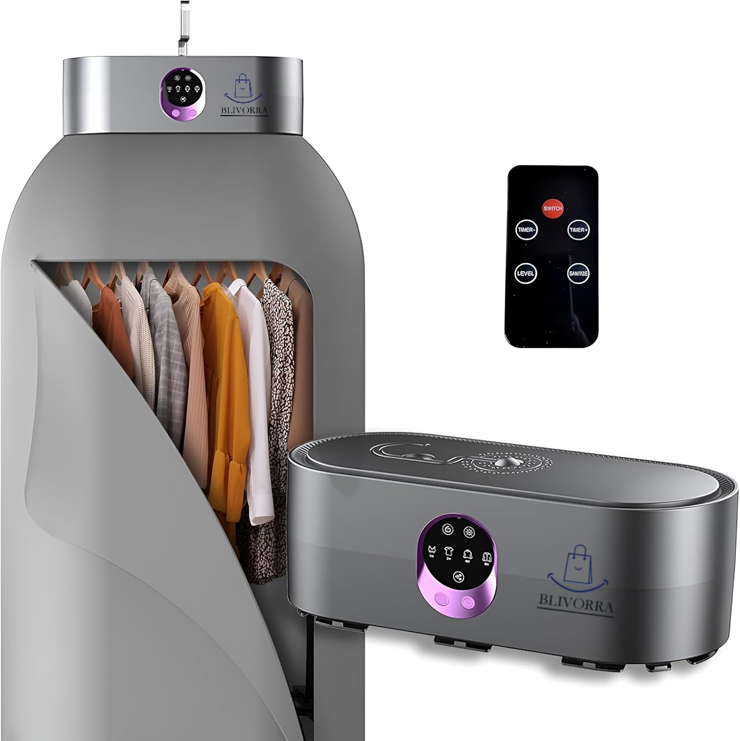 Portable Clothes Dryer, Clothes Dryer Hold 12 Items, With 4 Time Setting, Remote Control, Portable Dryers For Laundry, Apartments, RV, Travel, Low noise, Energy Saving