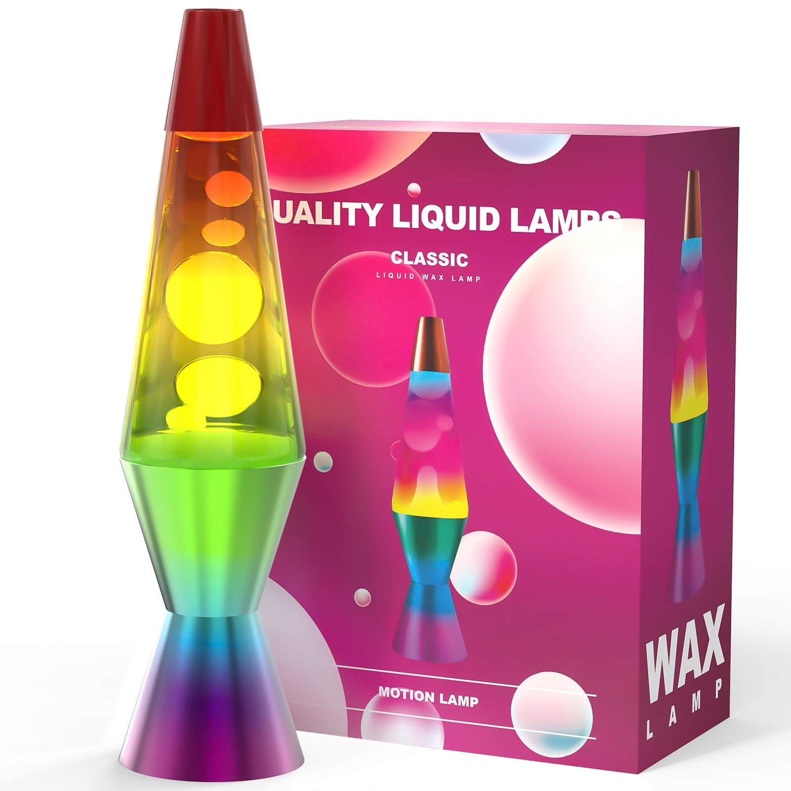 Liquid Motion Lamps for Adults Kids 14.5''Rainbow Lamp Retro Astro Lamp for Home Decoration Beautiful Light Gift for Christmas Birthday