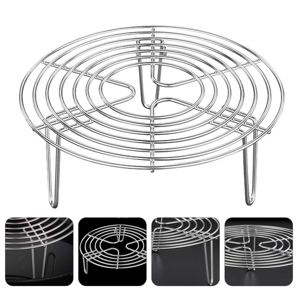 HEMOTON Griglia per Cottura a Vapore in Acciaio Inox Griglia di Raffreddamento Rotonda per Sottopentola Supporto per Cestello per Cottura a Vapore, 20X7 Cm