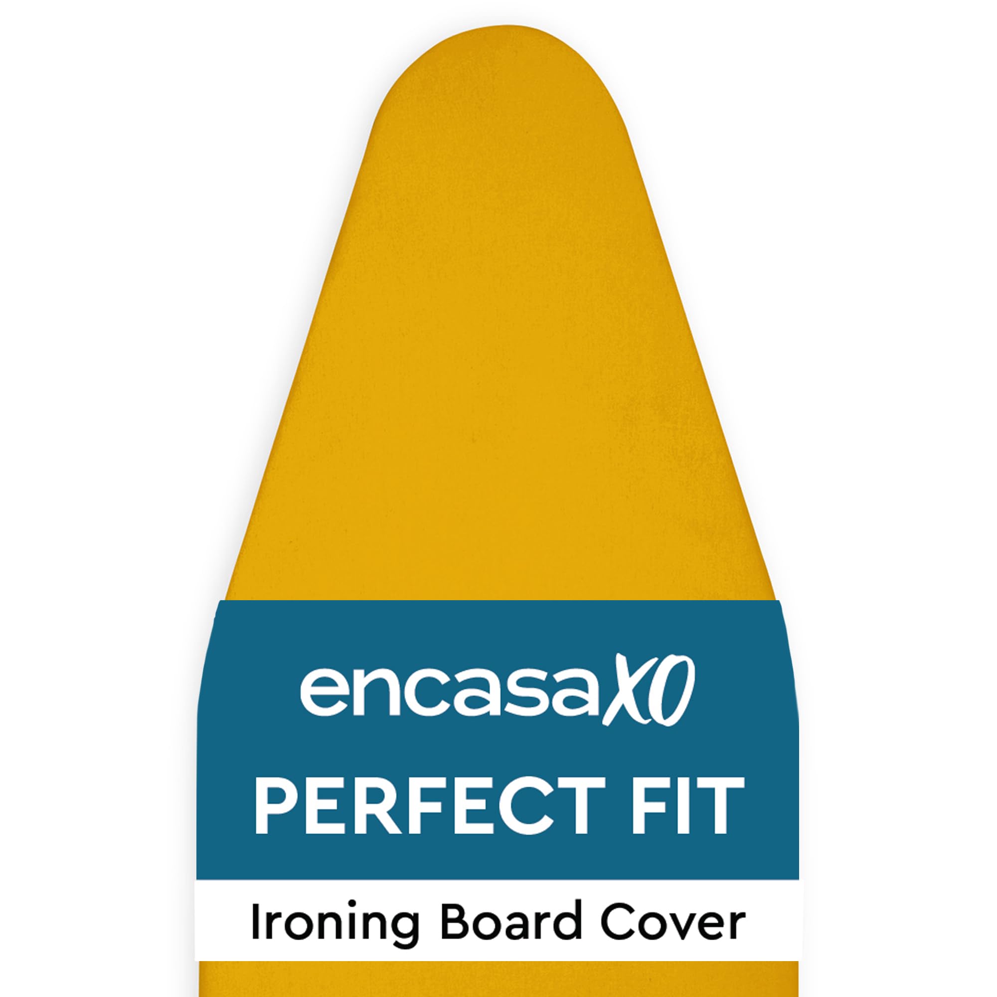Encasa XO Mini Ironing Board Cover with Extra Thick Pad, Plain Colors, Elasticated, (Fits Standard Medium Boards of 112x34 cm) Heat Reflective - Mango โ image 1