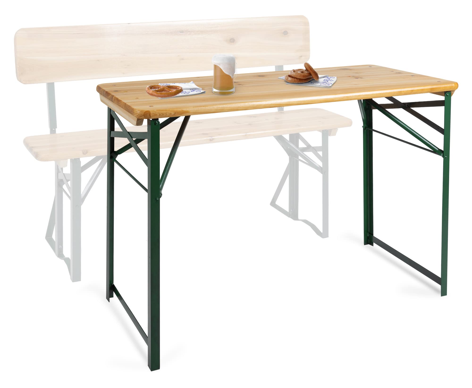 Stagecaptain BBT-119 Hirschgarten Bierzelttisch 119 cm - Robuster, kurzer Biertisch (119 cm lang) - Lackierte Oberfläche - Zusammenklappbar - Einfach zu verstauen und transportieren