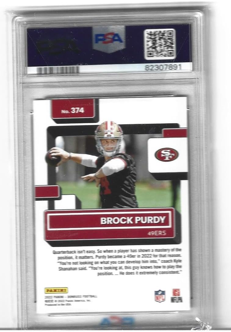 Graded Psa 10 Brock Purdy Football Rookie Card 2022 Donruss Rated #324 San Fransisco Young Star Quarterback