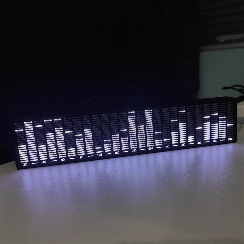 40 LED Audio per spettro Visualizzatore Suono Attivato Musica Ritmo Luce USB Powered Desk Decor per PC Gaming Setup Nero 25,5 cm (Nero)