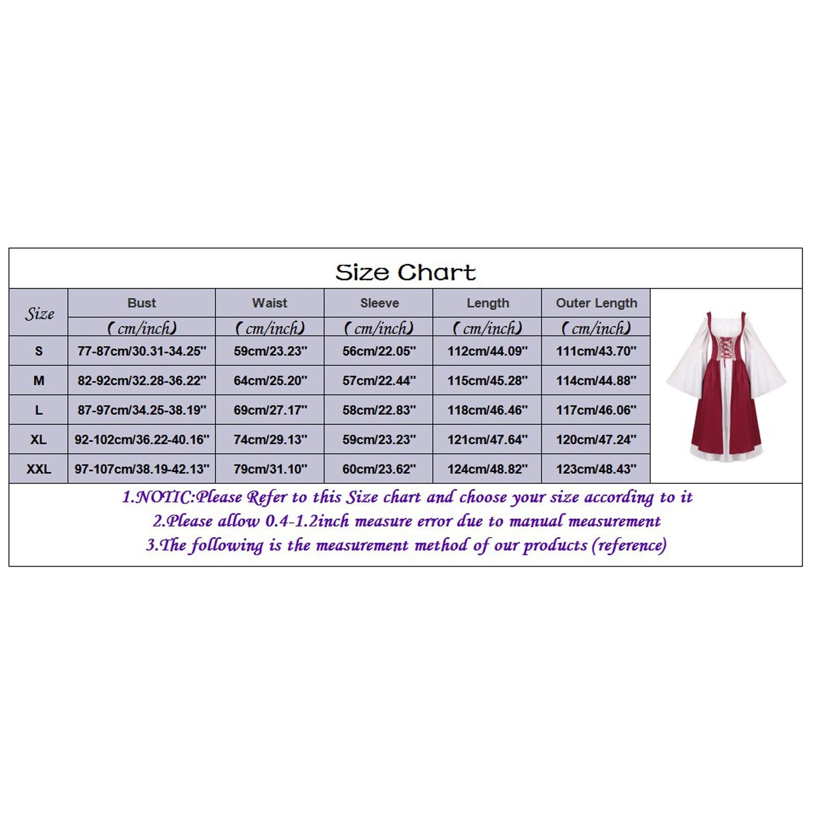 Genérico Vestidos Mujer Halloween Costume - Disfraz Medieval para Mujer Vestido Largo Disfraces De Hombros Descubiertos sobre Cosplay Vestido Retro