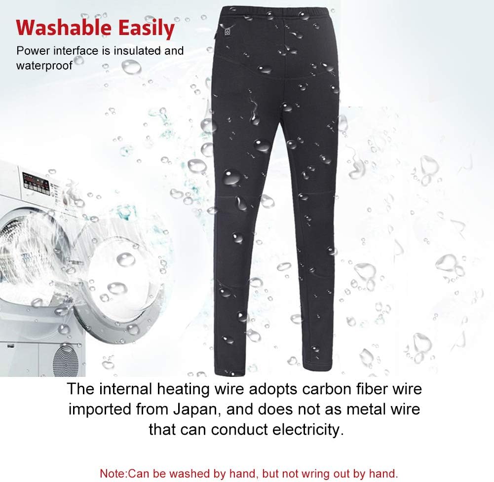 Unisex Heated Slim Pant, USB Intelligent Thermostat Heating Waist Leggings Trousers with 3 Levels Temperature Adjustable for Hiking for Men/Women(XXL-Women)
