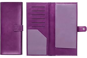 LLI CUFITE Leather Checkbook Holder for Men-XL Checkbook Cover Side & Top Tear Combo Wallet