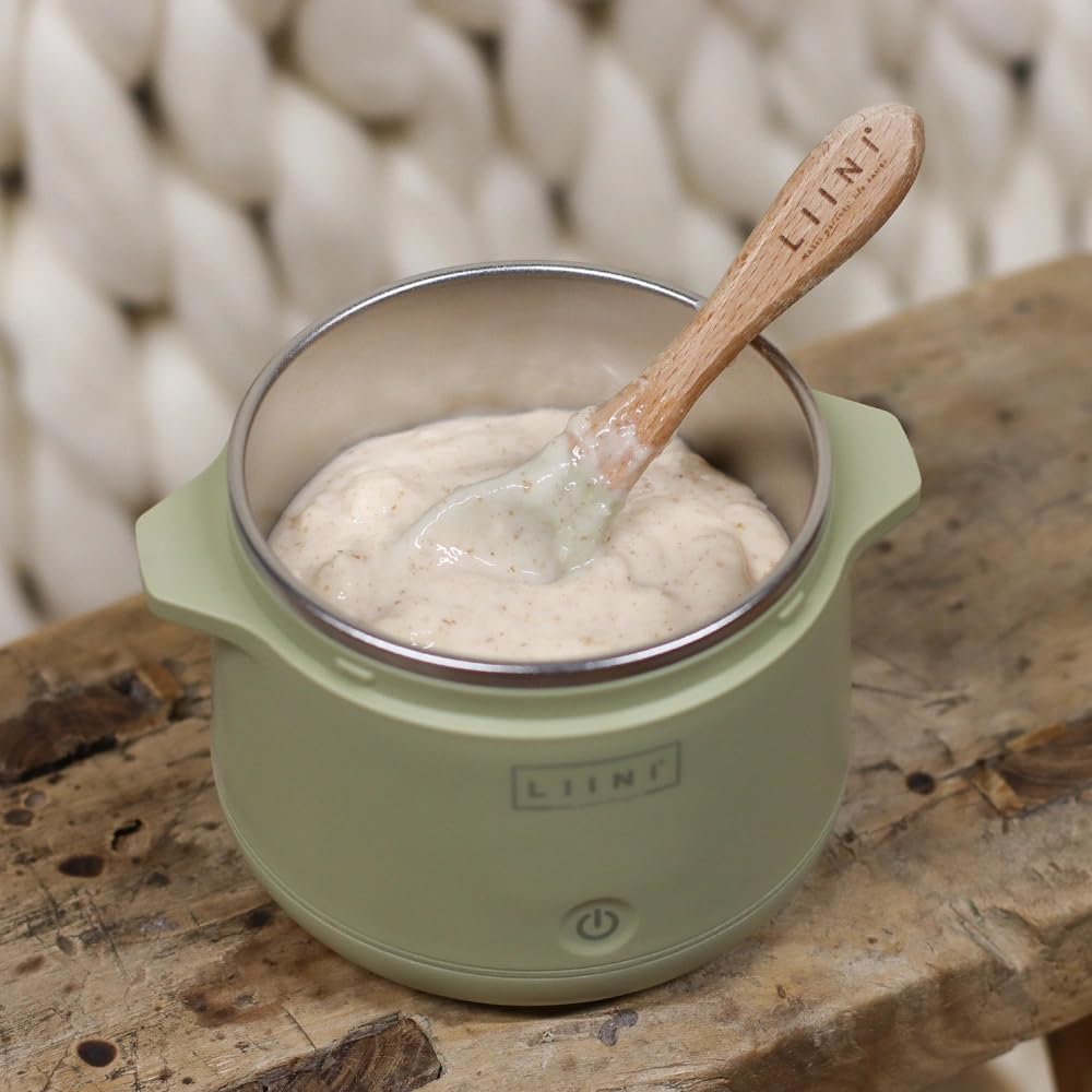 LIINI 1.0 PRO Breiwärmer olive - Akku Babybreiwärmer, 50W, USB-C, BPA-frei