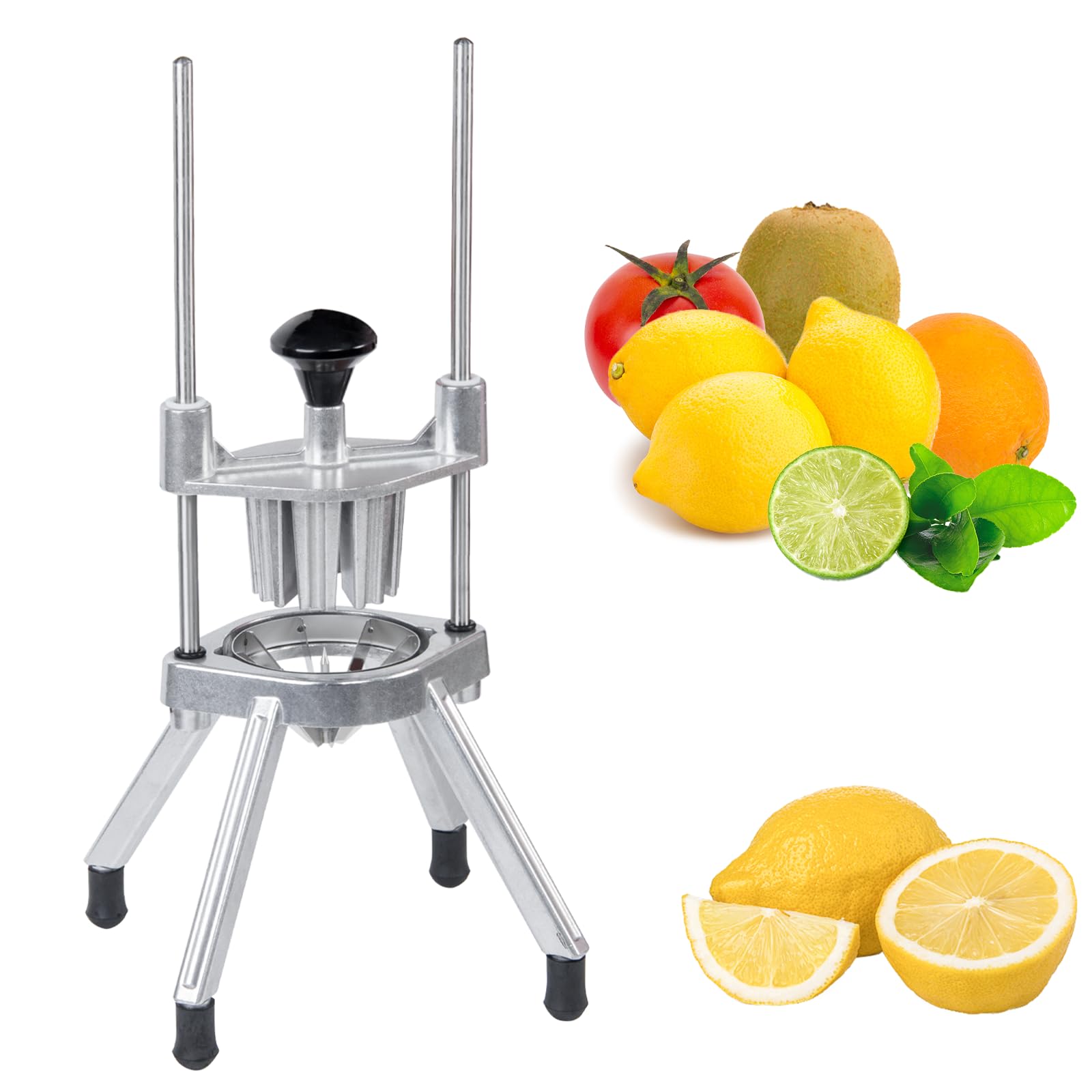 Cortador de frutas de acero inoxidable, cortador de lima y limón de 6 cuñas para una preparación eficiente de frutas
