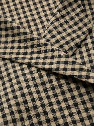 CIDER Plaid Collar Gingham Bowknot Midi Regular Fit Waist Long Sleeve Casual Elegant Dresses3