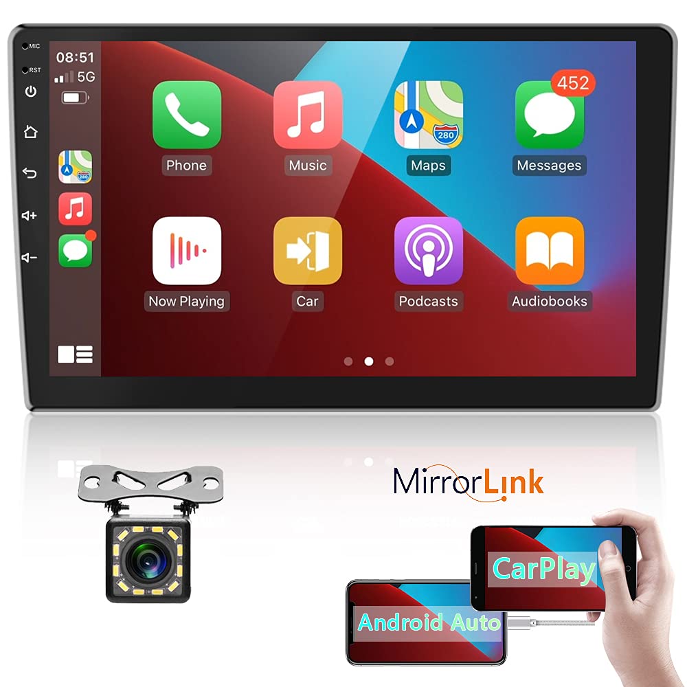 Buy Podofo Double Din Android Car Stereo with Wireless Apple Carplay, 10.1'' Touchscreen Car